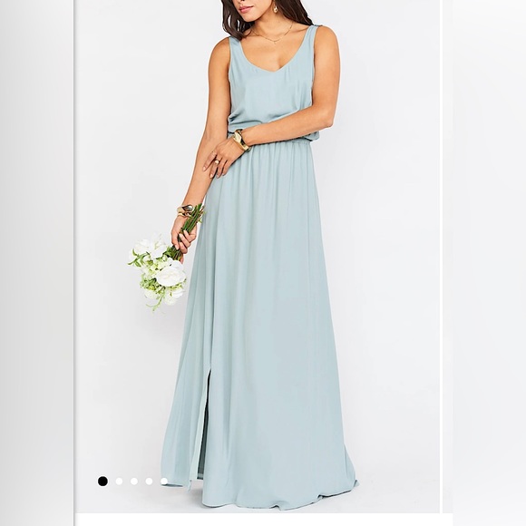 Show Me Your MuMu Dresses & Skirts - Show me your mumu kendall v neck low back side slit sea foam teal side slit maxi